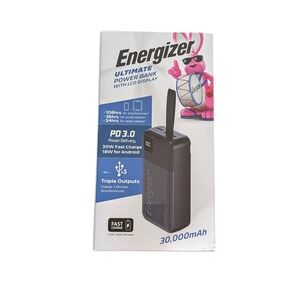 Cc7U Energizer 30,000 mAh Ultimate 30W UE30072PQ Power Bank Portable Charger